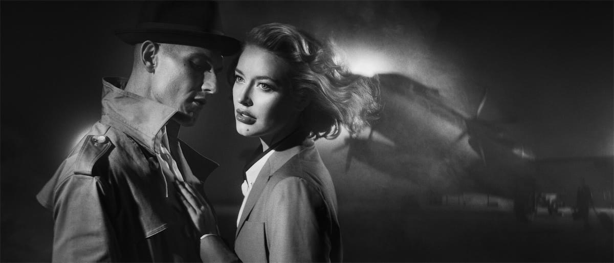 Emulate film noir lighting in a home photography setup, using a